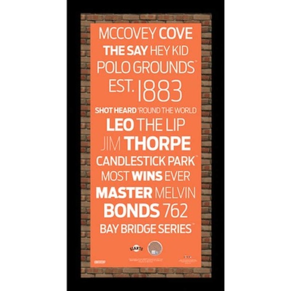 MLB San Francisco Giants Subway Sign Wall Art with Authentic Dirt from AT&T Park - Picture 1 of 3